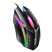 Ratón USB con cable de 3 teclas, iluminación colorida RGB para juegos y oficina, para sistemas Microsoft Windows y Apple IOS