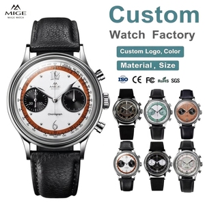 Montres à quartz chronographe de luxe pour hommes OEM 100M étanches VK64 avec logo personnalisé, verre saphir, montre décontractée pour affaires, fabricant - Product Image 1