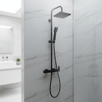 Colonne de douche noire en laiton mécanique chromé ABS SUS201 de style moderne pour la vente en gros