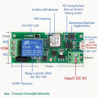 Module de commutation intelligent pour moteur Ewelink 1 canal Wifi RF DC AC 7-32v 1 canal, télécommande 433mhz, fonctionne avec Alex, relais 10A autobloquant