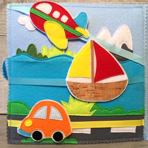 Giocattoli Educativi <span class=keywords><strong>Montessori</strong></span> 2025, Nuova Tavola delle Attività in Feltro Morbido a Tema Aereo e Auto, Personalizzabile in Colore e Dimensioni, per Bambini, Marca FUAN - Product Image 3