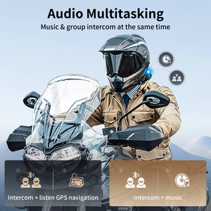 2 piezas Fodsports FX8 PRO 10riders 2000m Full Duplex <span class=keywords><strong>Dual</strong></span> Bluetooth Chips casco <span class=keywords><strong>intercomunicador</strong></span> motocicleta accesorios <span class=keywords><strong>intercomunicador</strong></span> - Product Image 4