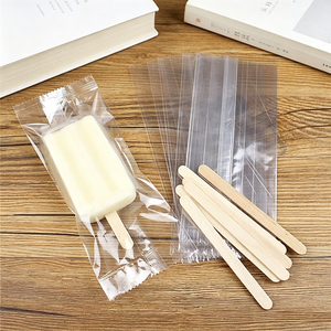 Sacs en plastique transparents avec bâtonnets, jetables, thermoscellables, de qualité alimentaire PE, pour emballage de crème glacée et de bâtonnets glacés DIY - Product Image 2