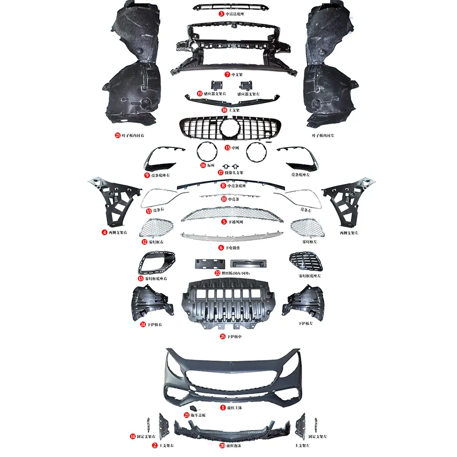 Auto-Onderdeel Bodykit Full Body Kit Set Upgrade S65 S63 Face Lift Facelift Voor Mercedes W217 C217 S Klasse Coupe S500 S450 S400 Bumper