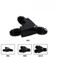 Adaptor Pipa Oli Modifikasi Mobil Tipe Y Konektor Aluminium Hitam Adaptor Pendingin Oli AN4 AN10