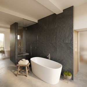 Revêtement mural en pierre de lave noire Flatstone Ocean, durable, écologique, anti-acide, design moderne, pour usage intérieur/extérieur, garantie 5 ans - Product Image 2