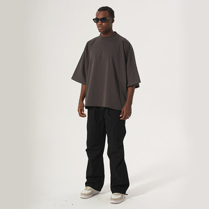 T-shirt Estiva da <span class=keywords><strong>Uomo</strong></span> Personalizzata a Mezza Manica, Nuova Maglietta Formale Semplice con Collo Rotondo in Puro <span class=keywords><strong>Cotone</strong></span> 300 Grammi, Vestibilità Boxy a <span class=keywords><strong>Maniche</strong></span> Corte - Product Image 3