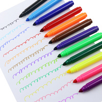 BECOL professionnel 12 couleurs stylo aquarelle non toxique feutre pointe à base d'eau lavable eau couleur marqueur stylo ensemble pour les enfants