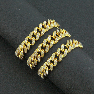 Collar Cubano <span class=keywords><strong>de</strong></span> Cadena <span class=keywords><strong>de</strong></span> 13mm con Incrustaciones <span class=keywords><strong>de</strong></span> Diamantes <span class=keywords><strong>de</strong></span> Imitación, Estilo Hip-Hop Europeo Americano, Color Dorado, para <span class=keywords><strong>Hombre</strong></span>, Barato, 2026 - Product Image 3