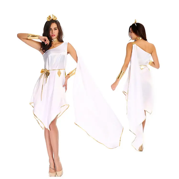 Wholesale Festival Carnival Cosplay Greek Costume for Women Sexy Irregular Greek Goddess Dress