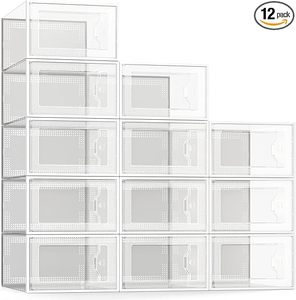 Caja de almacenamiento de acrílico transparente de diseño personalizado, caja de zapatos transparente apilable, imanes, puerta lateral - Product Image 6