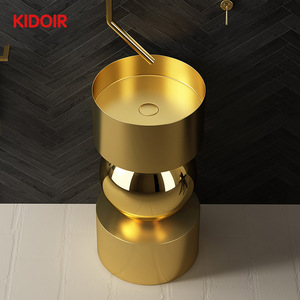 Lavabos <span class=keywords><strong>de</strong></span> salle <span class=keywords><strong>de</strong></span> bain en acier inoxydable doré noir <span class=keywords><strong>de</strong></span> luxe <span class=keywords><strong>haut</strong></span> <span class=keywords><strong>de</strong></span> <span class=keywords><strong>gamme</strong></span> Kidoir, vasques à poser 304 - Product Image 3