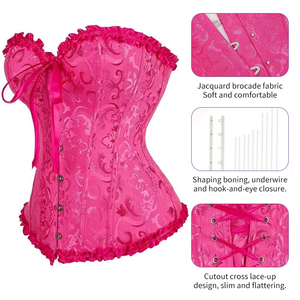 Jacquard <span class=keywords><strong>Violet</strong></span> Lacets Top <span class=keywords><strong>Corset</strong></span> <span class=keywords><strong>Violet</strong></span> Bustier <span class=keywords><strong>Violet</strong></span> - Product Image 3