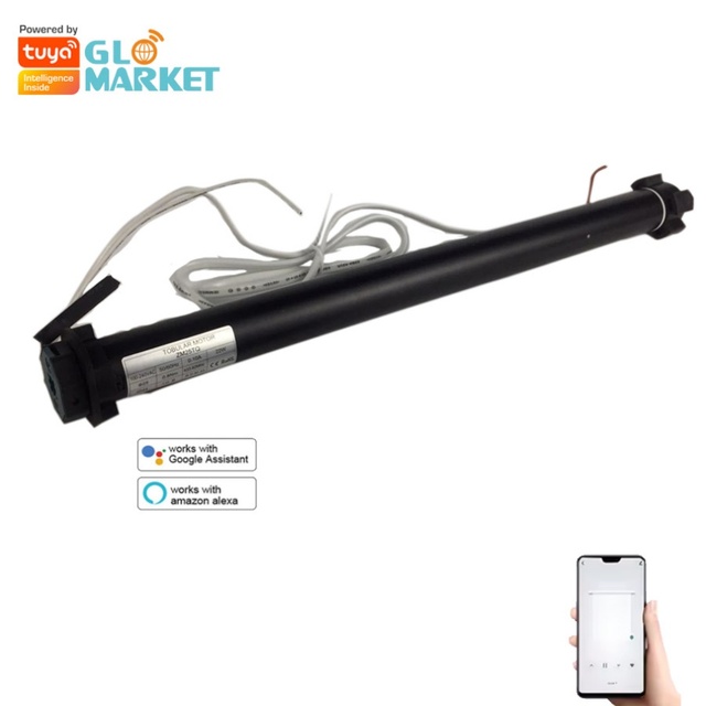Glomarket Smart Curtain WiFi/Zigbee Tubular Motor Set with Aluminum Alloy for Roller Venetian Roman Blinds-Tuya App Control