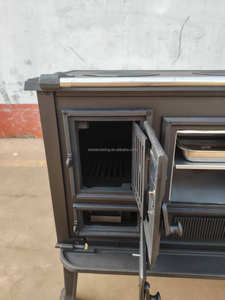 Estufa de Leña de Venta Directa de Fábrica de Hierro Fundido Negra para Cocina con Diseño Gráfico Horno de Cocina Moderno y Estufa de Leña Grande BSC003 - Product Image 3