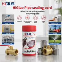 Cordon d'étanchéité pour filetage de tuyaux Higlue 50M 80M homologué CE, avec mastic d'étanchéité PTFE, pour conduites d'eau, de gaz et de chauffage
