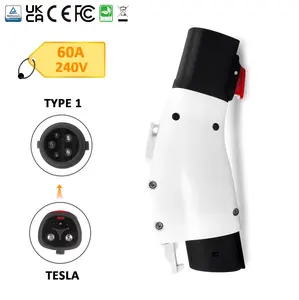 Quick Charge Conversion Adapter High Power 60A Tesla To J1772 Charging Adapter With Drop Lock Design
