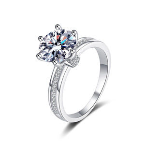 Anillo Geométrico <span class=keywords><strong>de</strong></span> Plata <span class=keywords><strong>de</strong></span> Ley S925 con Moissanita Color D para Mujer, Chapado en Oro Pt950, Lujoso Anillo <span class=keywords><strong>de</strong></span> Compromiso con Soporte Vacío para <span class=keywords><strong>Diamante</strong></span>, Directo <span class=keywords><strong>de</strong></span> Fábrica - Product Image 5