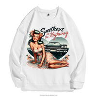 Transferts thermiques DTF Vintage Pin-Up Girl - Designs de posters rétro personnalisés, Alphabet, Fleurs, Couleurs personnalisées pour T-shirts, sweats à capuche et vêtements