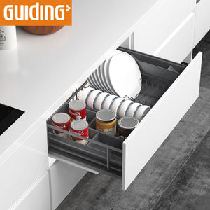 מודרני זול פלדה רכה סגירה רכה הטיה מטבח ארון צלחת אחסון צלחת מתלה קערה למשוך את סל המגירה - Product Image 1