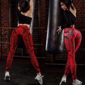 90% Nylon 10% Spandex Reptil Animal Snake Print Glanz Yoga Leggings