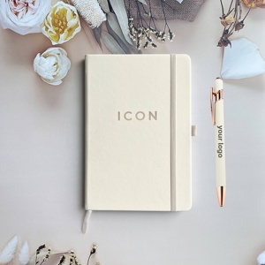 Cuaderno de Tapa Dura de Cuero PU con Páginas en Blanco <span class=keywords><strong>para</strong></span> Interiores, Personalizable al por Mayor, <span class=keywords><strong>para</strong></span> Promoción Empresarial, Encuadernación Cosida, 192 Páginas - Product Image 1
