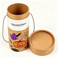 Boîte cylindrique en papier kraft à imprimé squelette vintage pour l'emballage de jouets et de jeux pour enfants, logo personnalisé, fabricant en gros