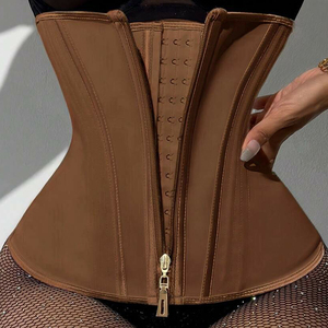 Cintura Modellante in Lattice Corsetto Colombiano Guaine Logo Personalizzato Rosa Snatched Fascia Modellante Disossata in Acciaio con Cerniera - Product Image 4