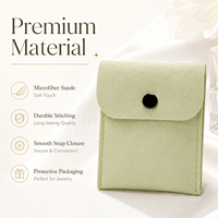 Pochette en microfibre suédée avec bouton-pression, pour bijoux, monnaie, rouge à lèvres, écouteurs, emballage cadeau, sac de rangement multicolore