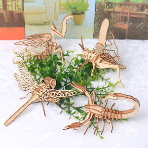 Vente en gros en bois 3D Insecte Puzzle créatif bricolage fait à la main modèle éducatif 3D jouet pour enfants amusant assemblage artisanat et ensemble d'apprentissage - Product Image 3
