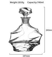 N25 Vente en gros Carafe en verre cristal transparent avec forme ronde Emballage en carton estampé à chaud