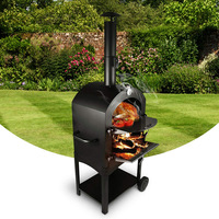 Grand four à pizza de type four à 2 couches pour l'extérieur, arrière-cour, jardin, grilles de barbecue autoportantes à combustibles multiples