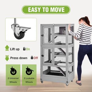 Jaula Moderna de Lujo de 5 Niveles para Hurones, Chinchillas y Hámsters, Resistente a Mordeduras, con Ruedas, para Uso Interior/Exterior, en Caja - Product Image 3