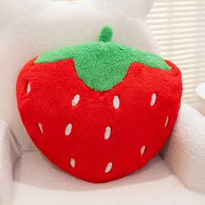 Cuscino a Forma di Fragola Carino, Cuscino Peluche Realistico a Forma di Fragola, Morbido Cuscino Imbottito per Decorazione Casa - Product Image 1