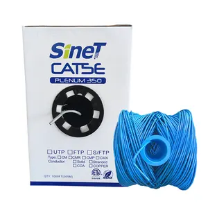 Kabel Ethernet dalam ruangan Cat5 350 MHz ditingkatkan Harga kelas komersial 1000ft tembaga Cat5 350 mhz Cat5e