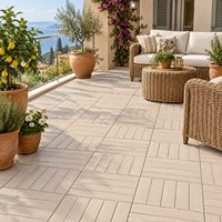 Dalles de terrasse en WPC imitation bois ancien, durables et emboîtables, pour cour, jardin, coin thé et balcon