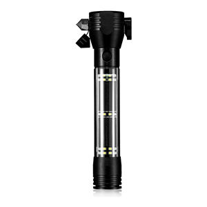 Martillo Rompeventanas de Emergencia Negro con Linterna para Autos, Autobuses, Camiones y Autocaravanas - Product Image 1