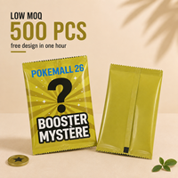 Emballage personnalisé pour cartes de jeu, 500 MOQ, pochette en Mylar avec finition métallique et impression personnalisée, sac d'emballage personnalisé pour cartes