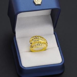 Bague de mariage JXX en laiton plaqué or 24 carats pour femme, style Dubaï Moyen-Orient, idéale pour la décoration des doigts - Nouvelle collection en promotion - Product Image 2