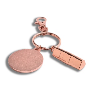 Unique Souvenir Gift Wholesale Factory <b>Custom</b> Embossed Logo Design Luxury Gold Rose <b>Keychain</b> - Product Image 6