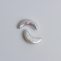 Perles de perles irrégulières en vrac naturelles en forme de lune baroque blanche à haute brillance sans trou perles de bricolage