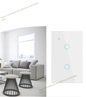 Interrupteur intelligent Wi-Fi TUYA US avec écran tactile en verre, sans fil, commande vocale, interrupteurs muraux sans fil, télécommande