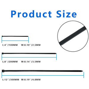 Push Mount Hook and Loop Pa66 Heavy Duty Tie Wire Straps Blanc Plastic Nylon 66 Self-locking Cable Zip Tie - Product Image 6