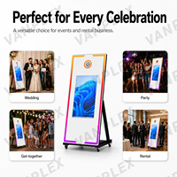 Cabina de Fotos con Espejo Mágico de 65 Pulgadas, Pantalla Táctil de 32/43'', Espejo Completo para Selfies, Máquina para Negocios de Alquiler, Directo de Fábrica