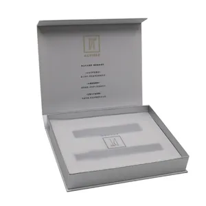 Custom logo handmade white magnetic lid cardboard essential oil perfume packaging paper box with foam insert