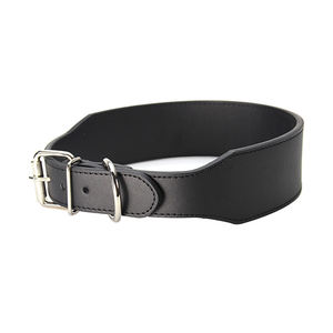 Collare per cani largo collare per cani grande in pelle microfibra nera regolabile all'ingrosso - Product Image 2