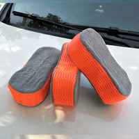 Esponja de Fregado Grande con Patrón Circular Naranja y Gris en Forma de 8, Toalla para Encerar Autos, Bloque de Espuma, Logotipo OEM HC