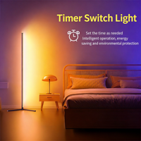 Lampadaire d'Angle LED RGB Moderne à Télécommande, Éclairage d'Ambiance Changeant de Couleur, Décoration pour Salon