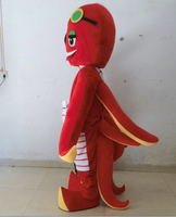 Superbe Costume de Mascotte de Poulpe Rouge de Noël pour Adulte avec Lunettes de Natation en Peluche - Meilleure Vente