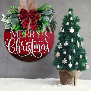 Nouveaux décorations de porte en bois de Noël transfrontalières, ornements décoratifs pour porte d'entrée, décorations d'ambiance haut de gamme, vente en gros - Product Image 2